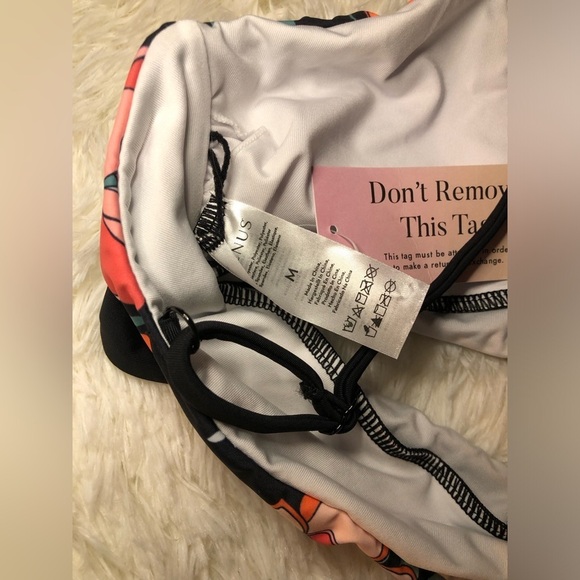 Floral Bikini Top with Black Straps Medium - Picture 8 of 11